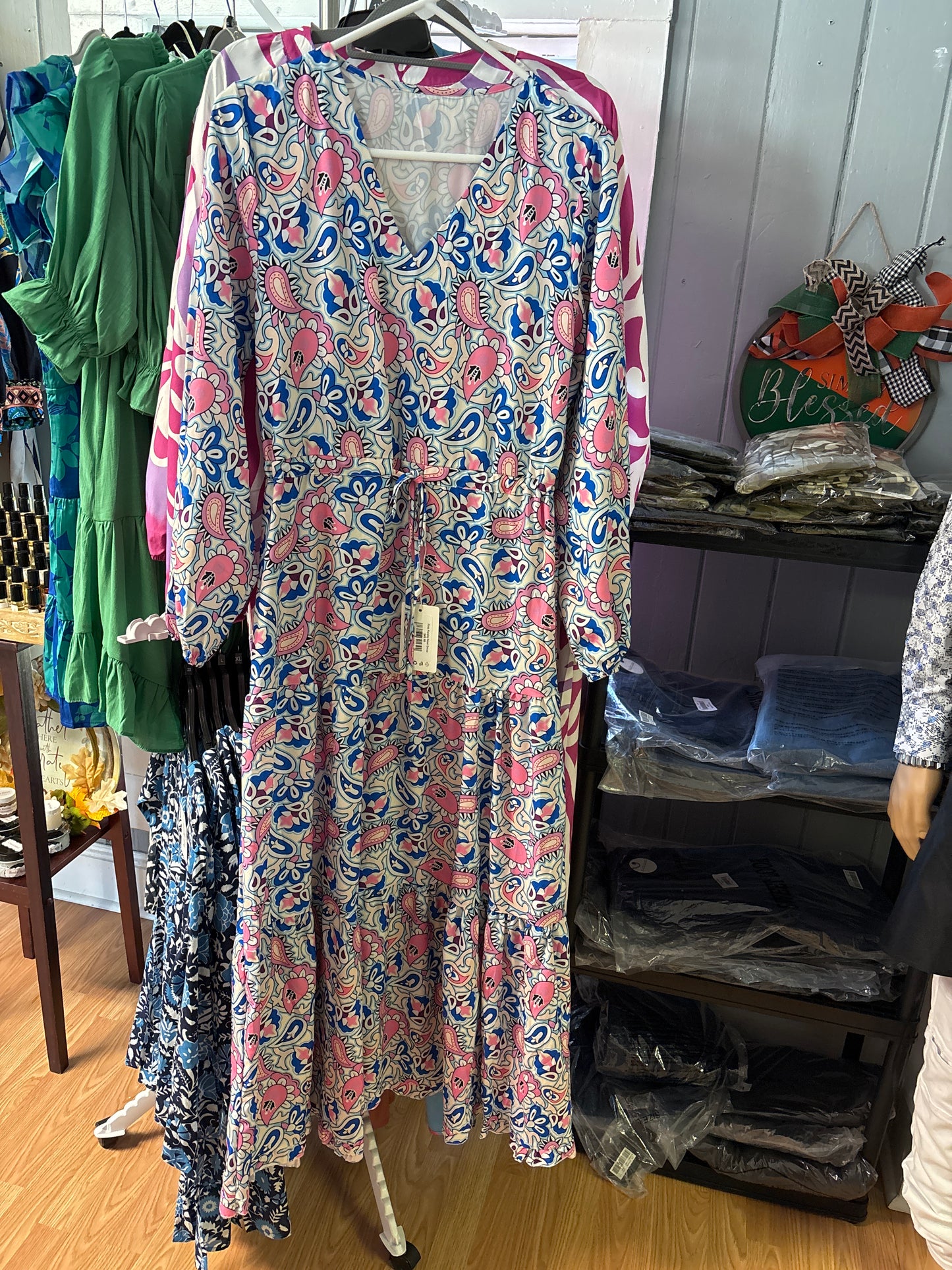 Pink Paisley Maxi Dress