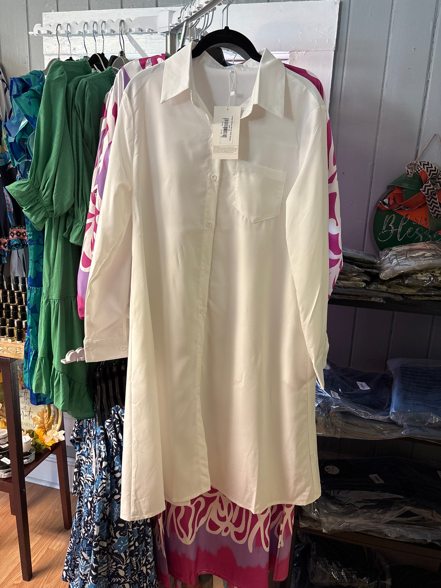 Long Sleeve White Shirt Dress