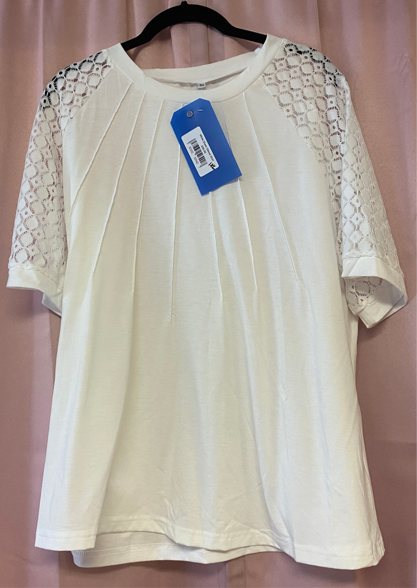 White Sheer Sleeve Shirt
