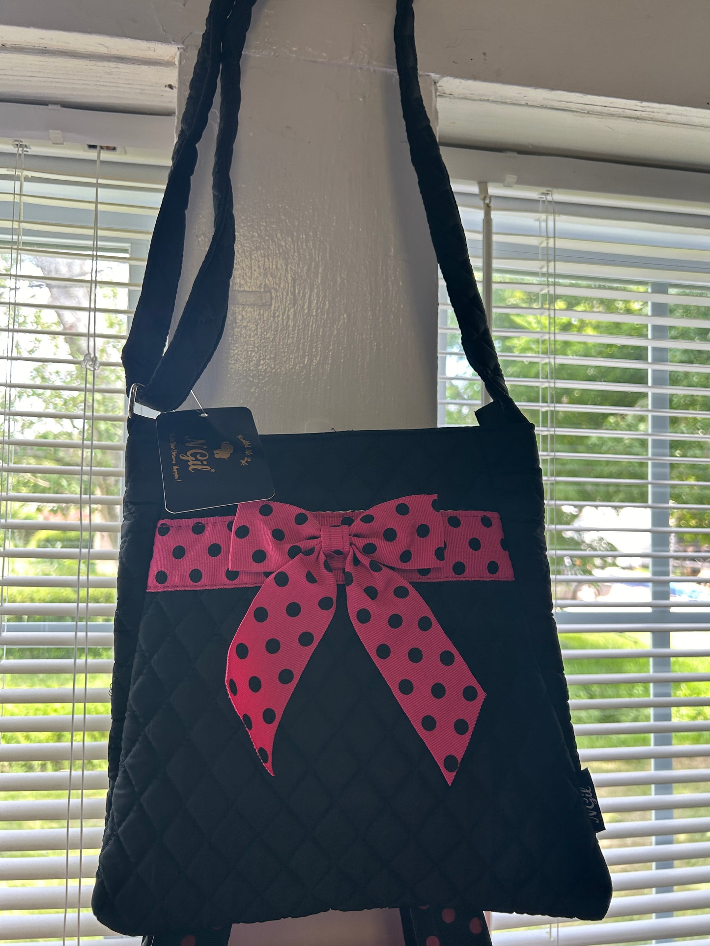 Black & Pink Quilted Bag