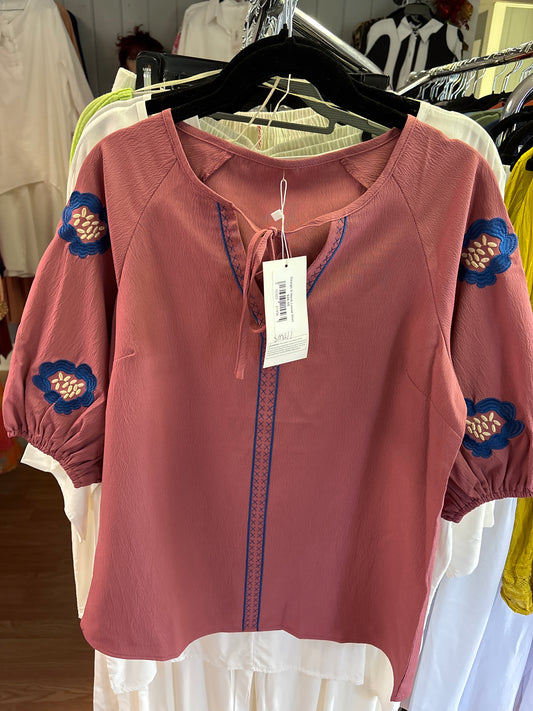 Design V-Neck Loose Shirt