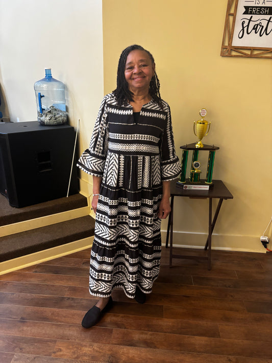 Mexican Striped Maxi Dress