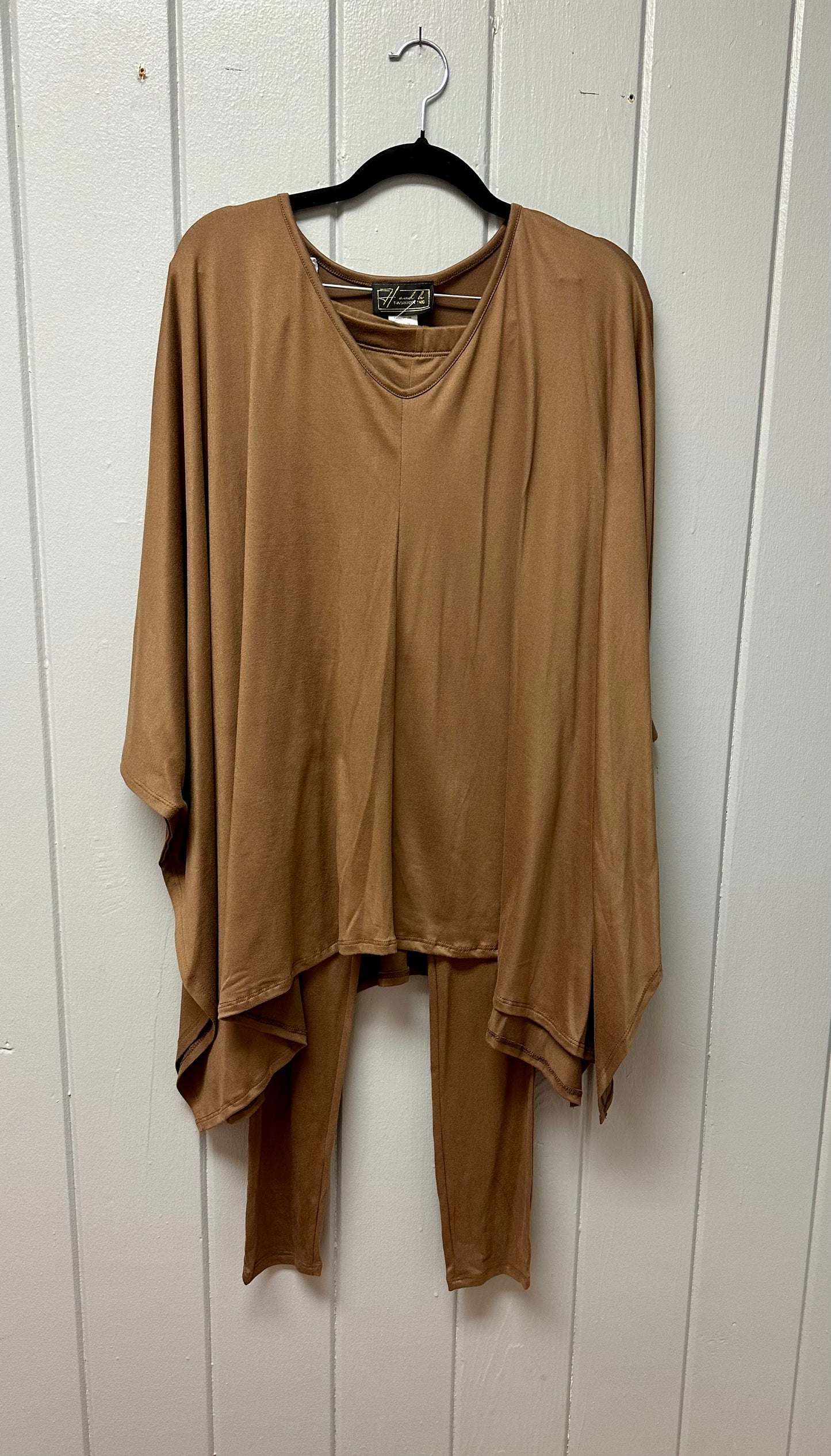 Brown batwing pant set