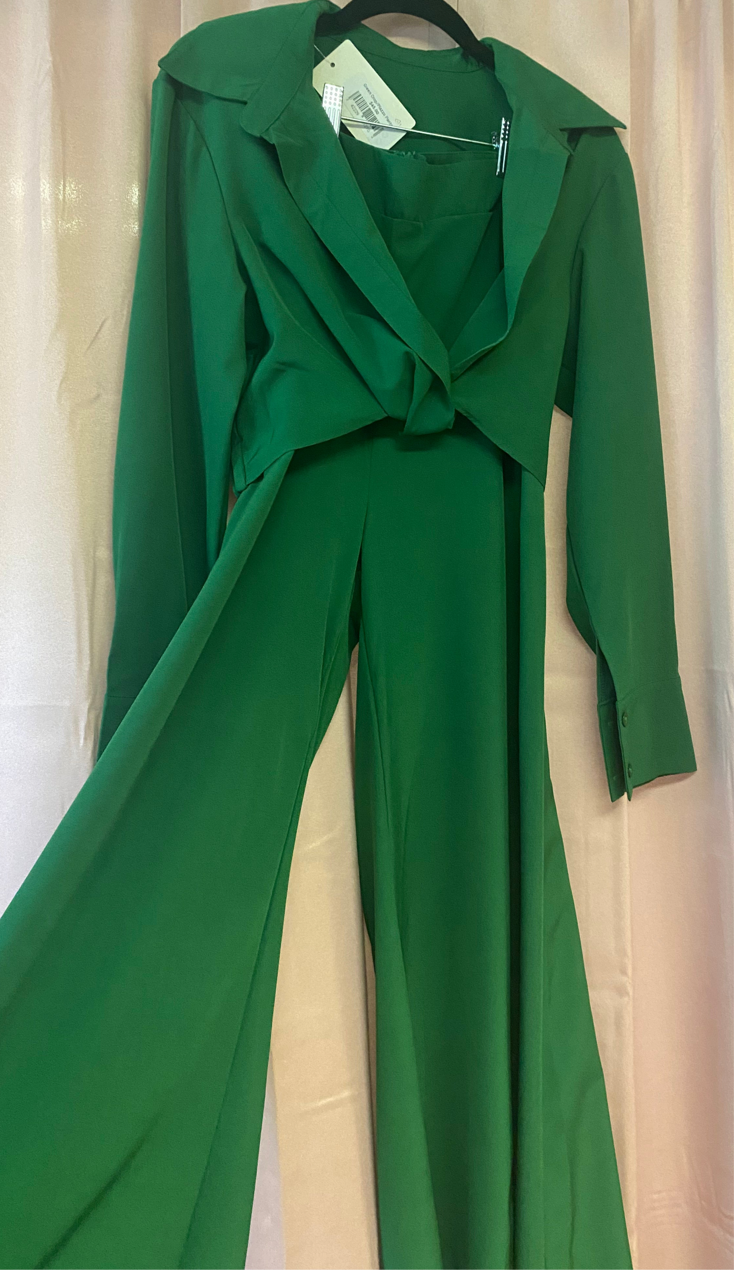Green Crop/Plazzo Pants