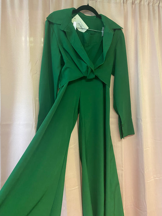 Green Crop/Plazzo Pants