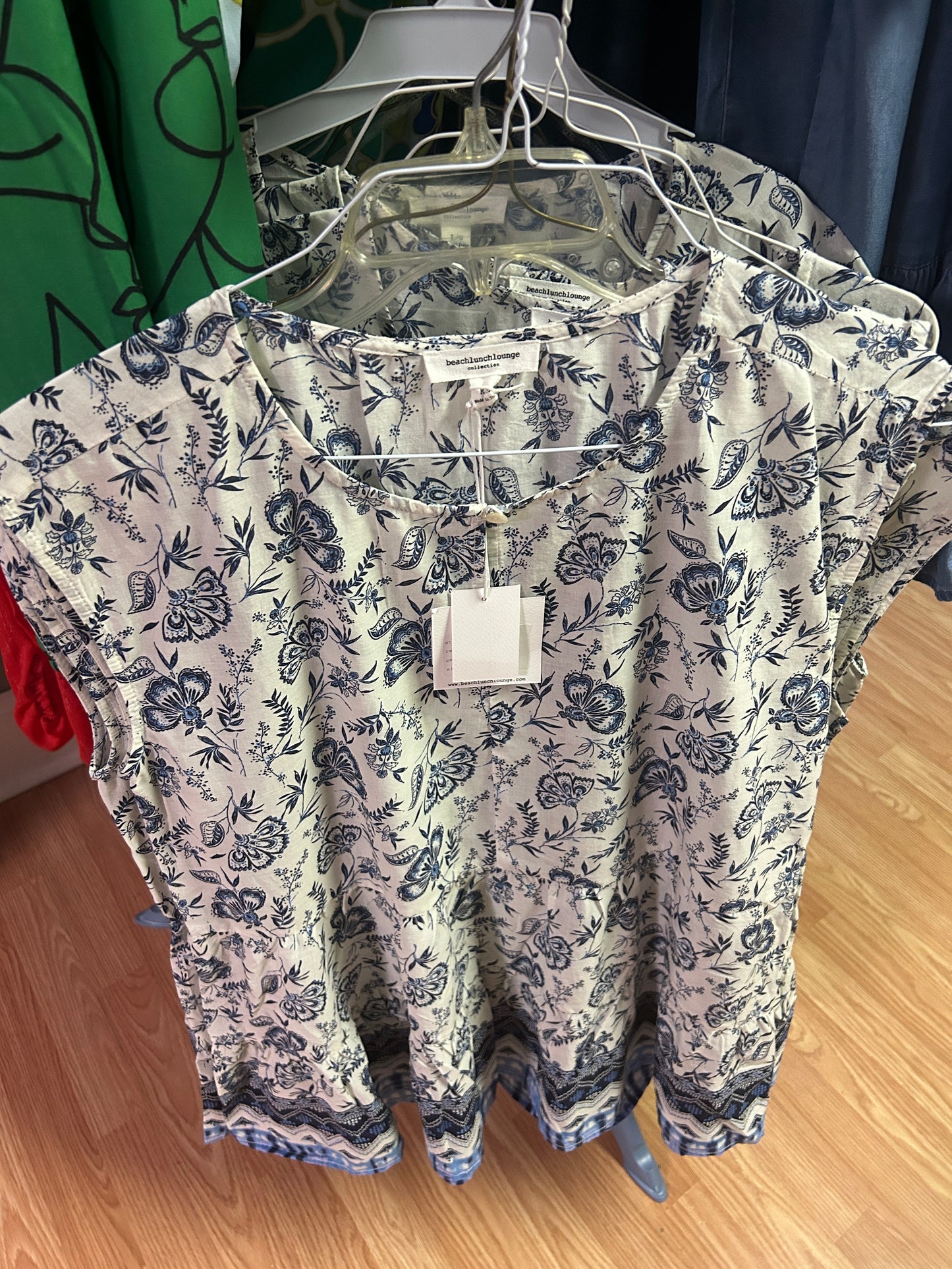 Blue Floral Blouse