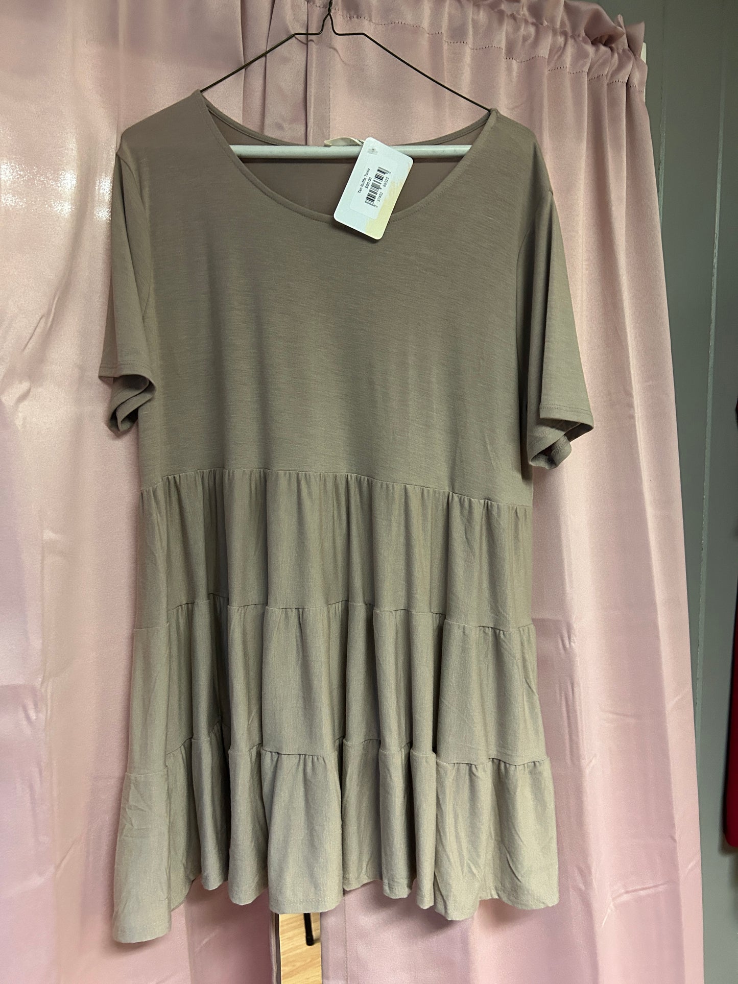 Tan Ruffled Tunic