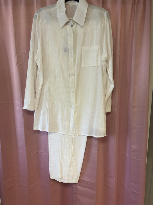 White Linen Pant Suit