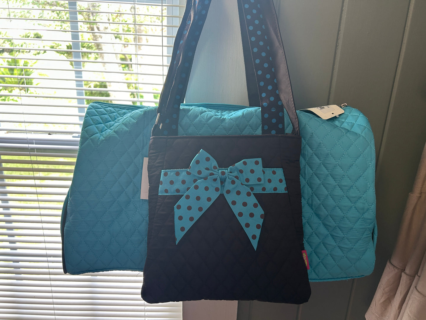 Brown & Blue Duffle Bag Only