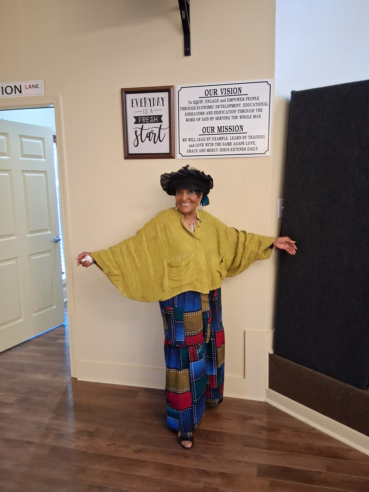 Come on in to your local boutique Fresh Start Variety Shop location 240 5th Street NE Cairo GA where the owner Apostle Annette Higdon wearing a beautiful orange and white dress all items you are seeing are available in store and online