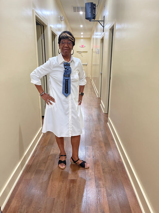 Long Sleeve White Shirt Dress