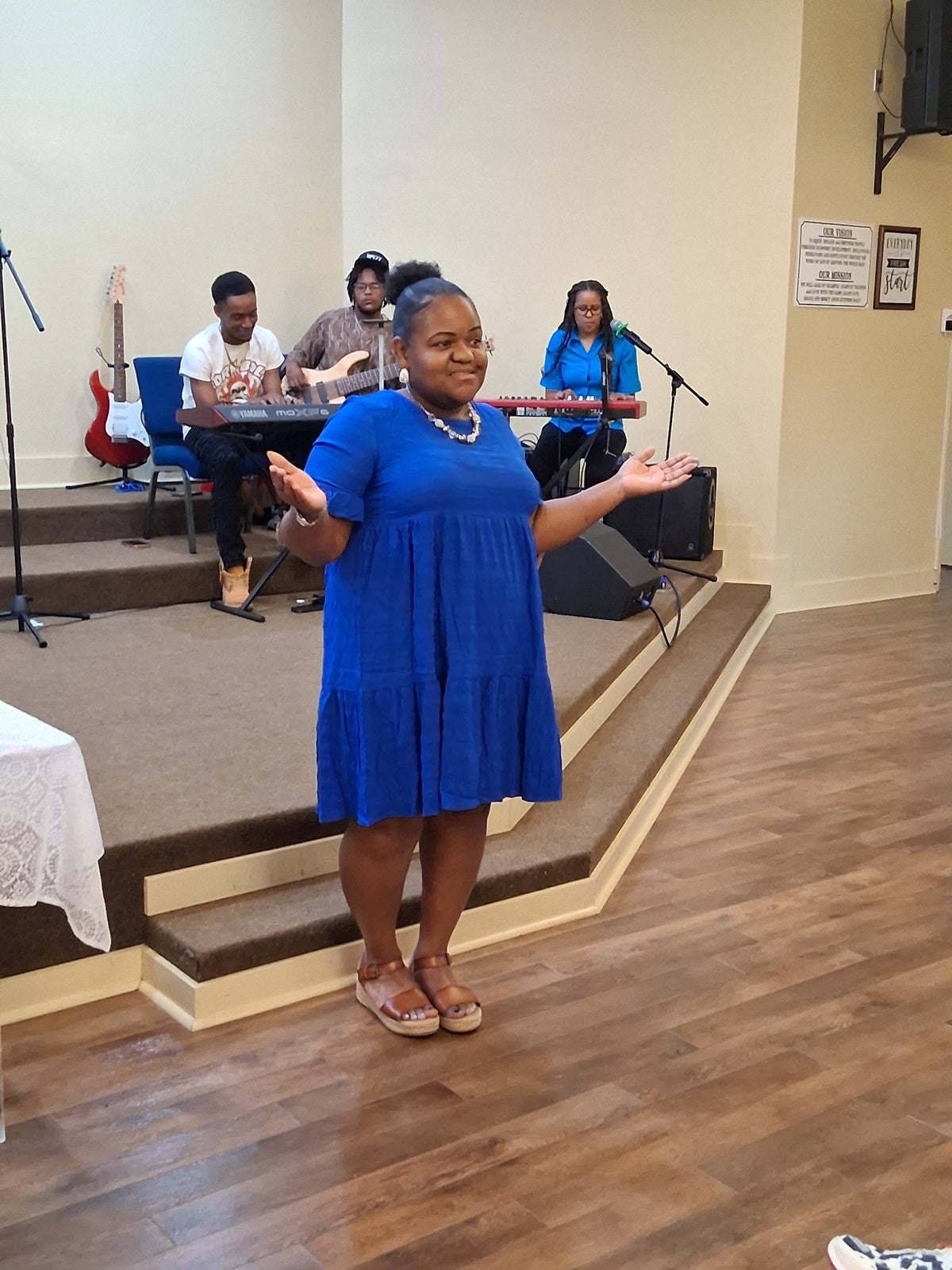 Come on in to your local boutique Fresh Start Variety Shop location 240 5th Street NE Cairo GA where the owner Apostle Annette Higdon wearing a beautiful orange and white dress all items you are seeing are available in store and online